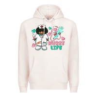 Pale Pink nurse life afro american nurse Premium Hoodie - BarkalooDesign