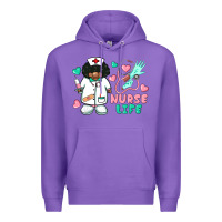 Purple nurse life afro american nurse Premium Hoodie - BarkalooDesign