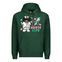 Sports Green nurse life afro american nurse Premium Hoodie - BarkalooDesign