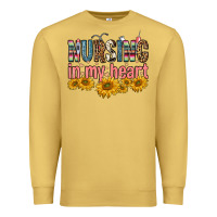 Antique Gold nursing in my heart Premium Sweatshirt - FaDigitalArtStudio