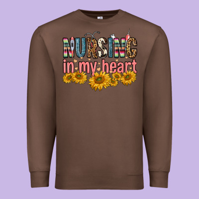 Nursing In My Heart Premium Sweatshirt Designed By Fadigitalartstudio