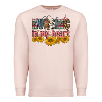 Pale Pink nursing in my heart Premium Sweatshirt - FaDigitalArtStudio