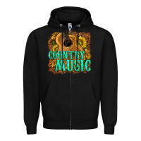 Black country music western Zipper Hoodie - texasbilliewilder