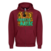 Burgundy country music western Zipper Hoodie - texasbilliewilder