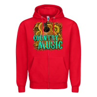 Red country music western Zipper Hoodie - texasbilliewilder
