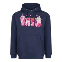 Navy breast cancer coffee cups Heavyweight Hoodie - Zillion Design Studio