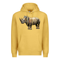 Antique Gold Rhino Illustrations Premium Hoodie - LillyAllenDesigns