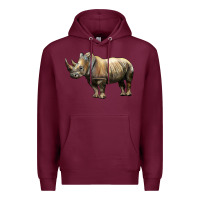 Burgundy Rhino Illustrations Premium Hoodie - LillyAllenDesigns