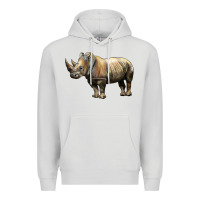 Dove Grey Rhino Illustrations Premium Hoodie - LillyAllenDesigns