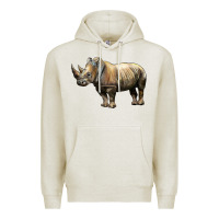 Oatmeal Heather Rhino Illustrations Premium Hoodie - LillyAllenDesigns