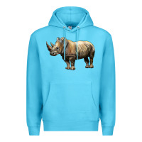 Ocean Blue Rhino Illustrations Premium Hoodie - LillyAllenDesigns