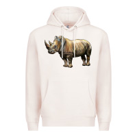 Pale Pink Rhino Illustrations Premium Hoodie - LillyAllenDesigns