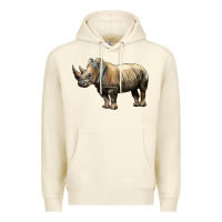 Sandshell Rhino Illustrations Premium Hoodie - LillyAllenDesigns