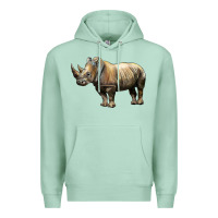 Seafoam Rhino Illustrations Premium Hoodie - LillyAllenDesigns