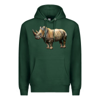 Sports Green Rhino Illustrations Premium Hoodie - LillyAllenDesigns