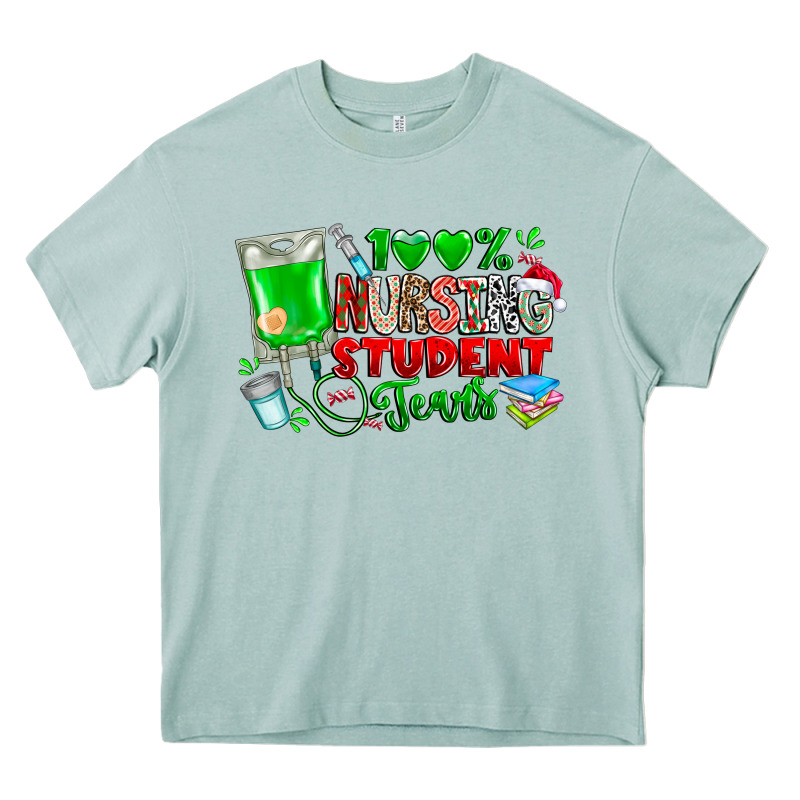 100 Nursing Student Tears Heavy Core Tee by CowhideDigitalArt | Teevron