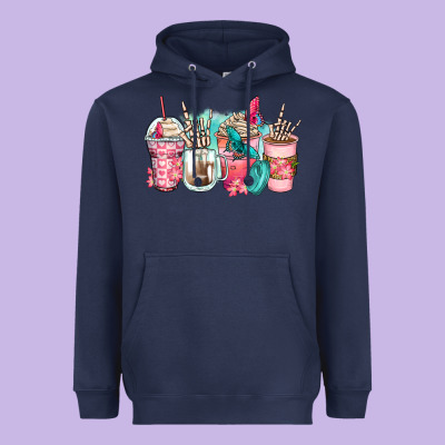 Rock Hand Coffee Cups Heavyweight Hoodie Designed By Zillion Design Studio