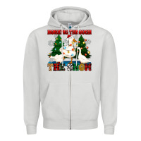 Dove Grey honking through the snow Zipper Hoodie - Zillion Design Studio