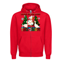 Red honking through the snow Zipper Hoodie - Zillion Design Studio