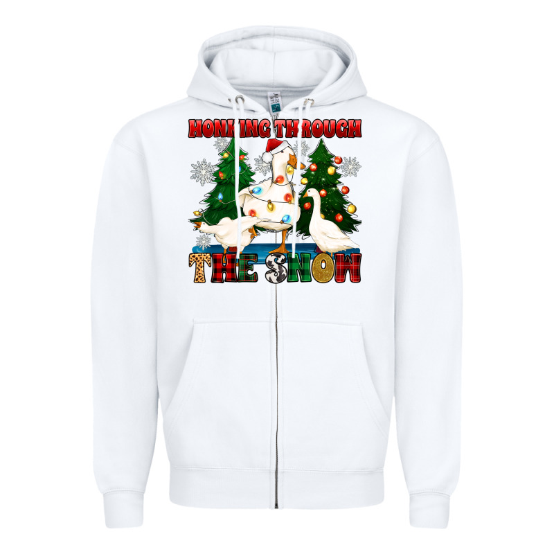 Honking Through The Snow Zipper Hoodie by Zillion Design Studio | Teevron