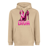 Mushroom Breast Cancer Diva Ribbon and Heels Heavyweight Hoodie - texasbilliewilder