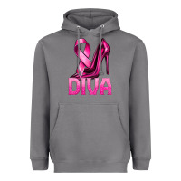Storm Breast Cancer Diva Ribbon and Heels Heavyweight Hoodie - texasbilliewilder