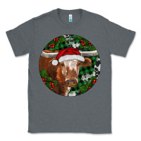 Charcoal Heather Longhorn Cow Christmas Classic Tee - RanaPortraitStore
