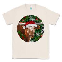 Natural Longhorn Cow Christmas Classic Tee - RanaPortraitStore