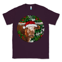 Plum Longhorn Cow Christmas Classic Tee - RanaPortraitStore