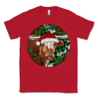 Red Longhorn Cow Christmas Classic Tee - RanaPortraitStore