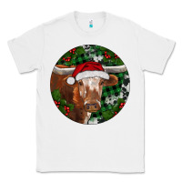 White Longhorn Cow Christmas Classic Tee - RanaPortraitStore