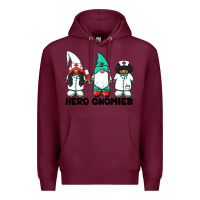 Burgundy hero gnomies african american nurse gnomies medical gnomies Premium Hoodie - BarkalooDesign