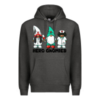 Charcoal Heather hero gnomies african american nurse gnomies medical gnomies Premium Hoodie - BarkalooDesign