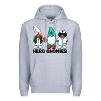 Heather Grey hero gnomies african american nurse gnomies medical gnomies Premium Hoodie - BarkalooDesign