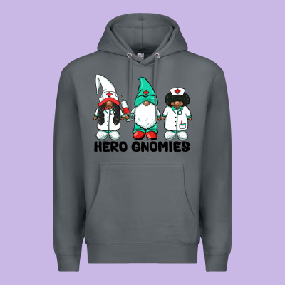 Hero Gnomies African American Nurse Gnomies Medical Gnomies Premium Hoodie Designed By Barkaloodesign