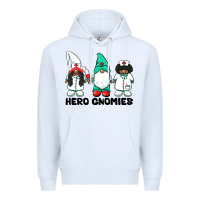 White hero gnomies african american nurse gnomies medical gnomies Premium Hoodie - BarkalooDesign