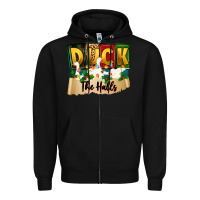 Black christmas duck the halls Zipper Hoodie - Zillion Design Studio