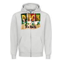 Dove Grey christmas duck the halls Zipper Hoodie - Zillion Design Studio