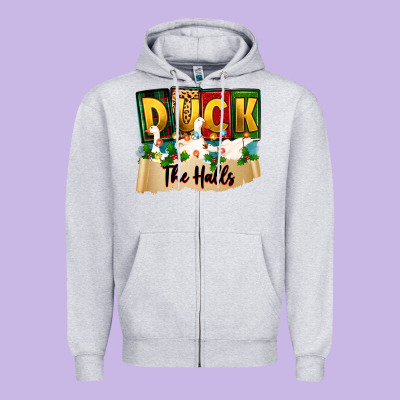 Christmas Duck The Halls Zipper Hoodie Designed By Zillion Design Studio