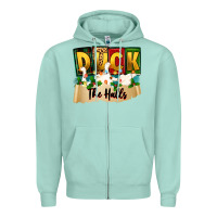 Seafoam christmas duck the halls Zipper Hoodie - Zillion Design Studio