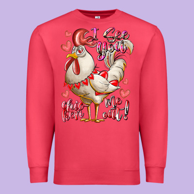I See You Chicken Me Out Premium Sweatshirt Designed By Racoondesign