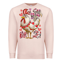Pale Pink i see you chicken me out Premium Sweatshirt - RacoonDesign