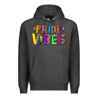 Charcoal Heather prıde vıbes Premium Hoodie - AdoDesignShop