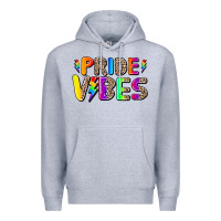 Heather Grey prıde vıbes Premium Hoodie - AdoDesignShop