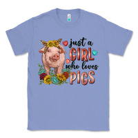 Colony Blue western just girl who loves pigs Classic Tee - texasbilliewilder