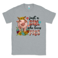 Heather Grey western just girl who loves pigs Classic Tee - texasbilliewilder