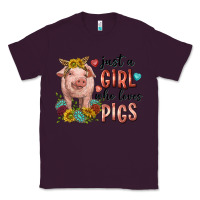 Plum western just girl who loves pigs Classic Tee - texasbilliewilder