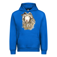 Cobalt Angora Goat Face Urban Hoodie - LillyAllenDesigns