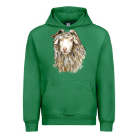 Emerald Angora Goat Face Urban Hoodie - LillyAllenDesigns