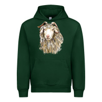 Forest Green Angora Goat Face Urban Hoodie - LillyAllenDesigns